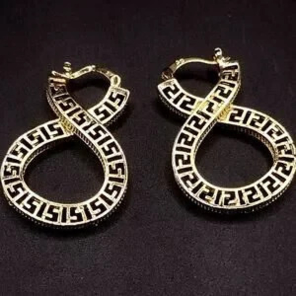 18k Gold Plated Boho Ethnic Figure 8 Dubai Earrings Lever Back Women's Gift